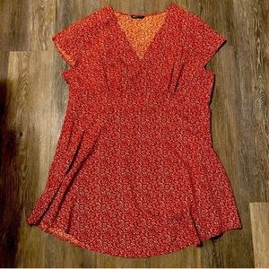 Shein Plant Print Plus Size Dress 4X Side Zip Flowy Scallop
Midi Cap Sleeve